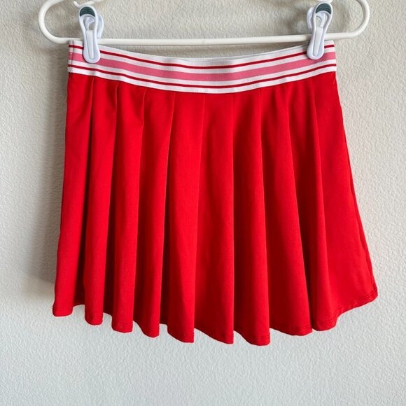 EleVen by Venus Williams Red Speedy High Waist Pleated Tennis Skirt - Picture 5 of 7